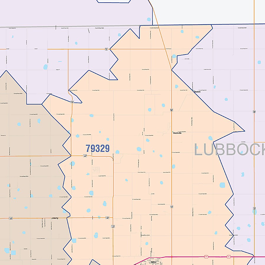 Lubbock County, TX Colorcast Style Wall Map