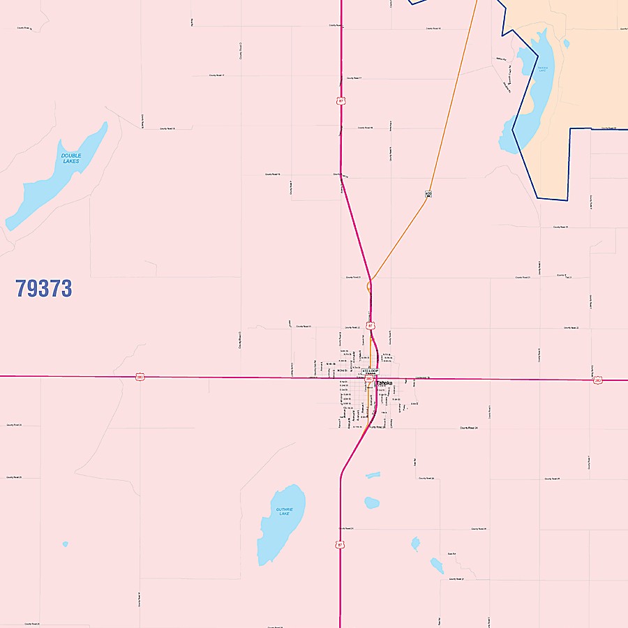 Lynn County, TX Colorcast Style Wall Map