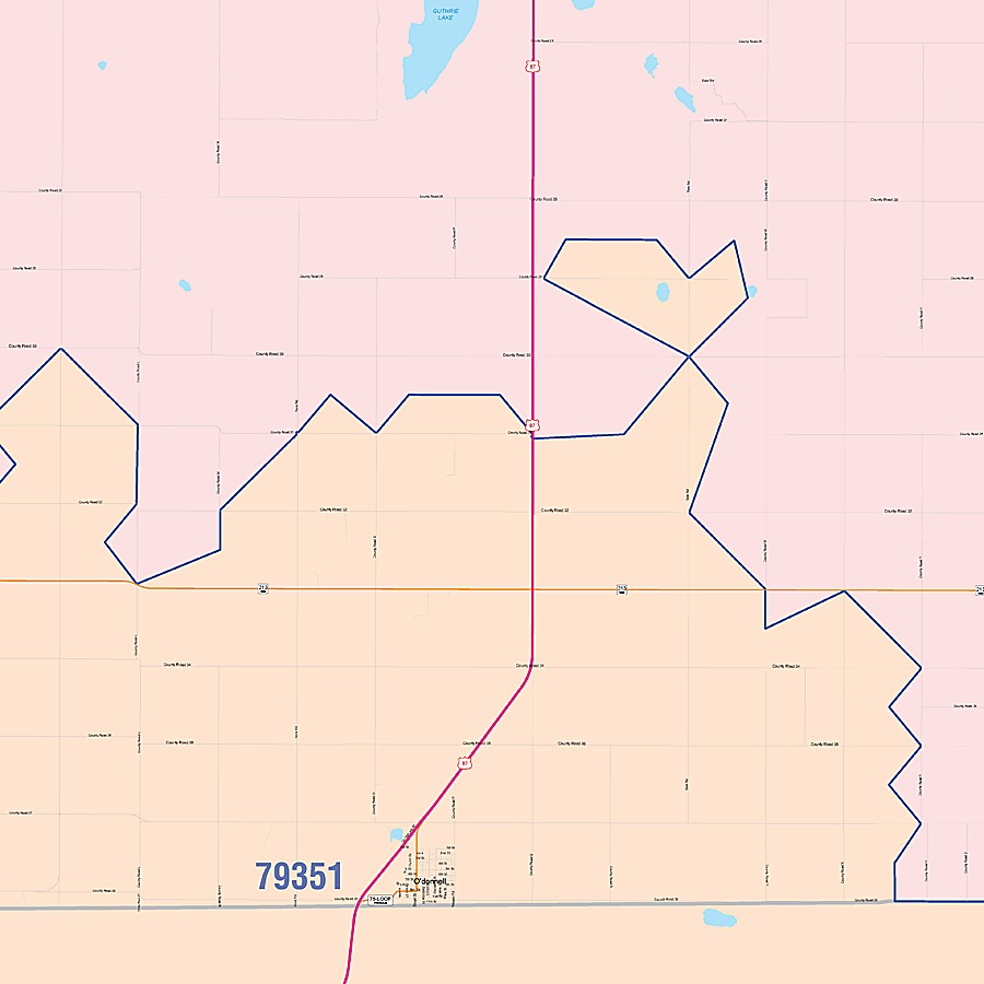 Lynn County, TX Colorcast Style Wall Map