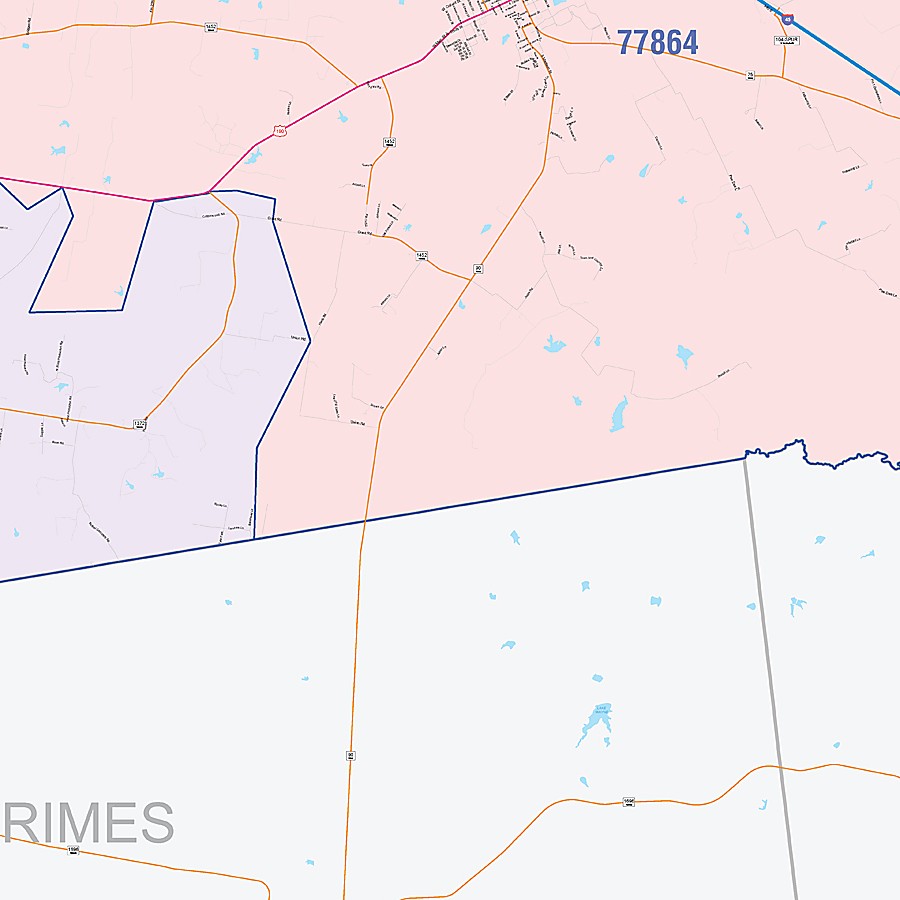 Madison County, TX Colorcast Style Wall Map