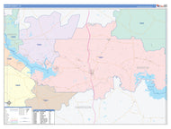 Marion County, TX Colorcast Style Wall Map