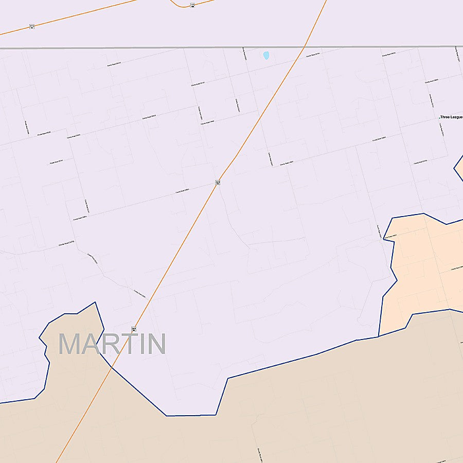 Martin County, TX Colorcast Style Wall Map