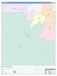 Mason County, TX Colorcast Style Wall Map
