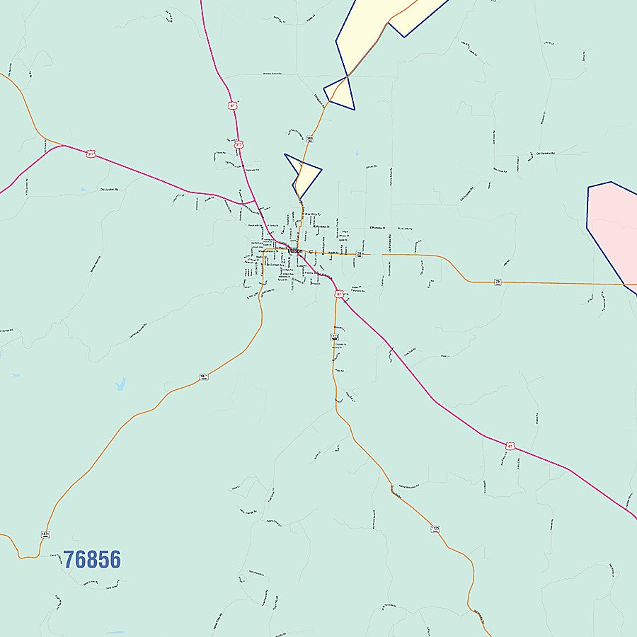 Mason County, TX Colorcast Style Wall Map