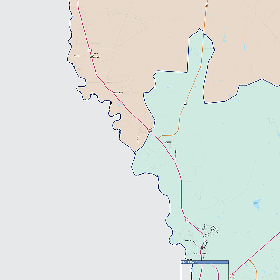 Maverick County, TX Colorcast Style Wall Map
