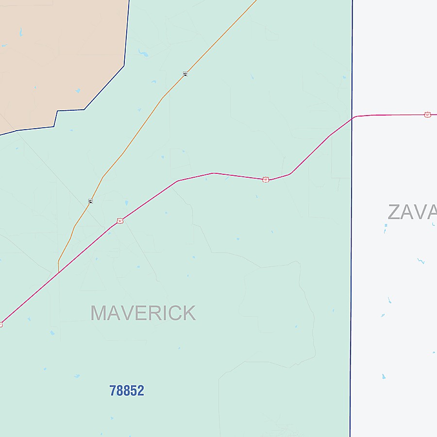 Maverick County, TX Colorcast Style Wall Map