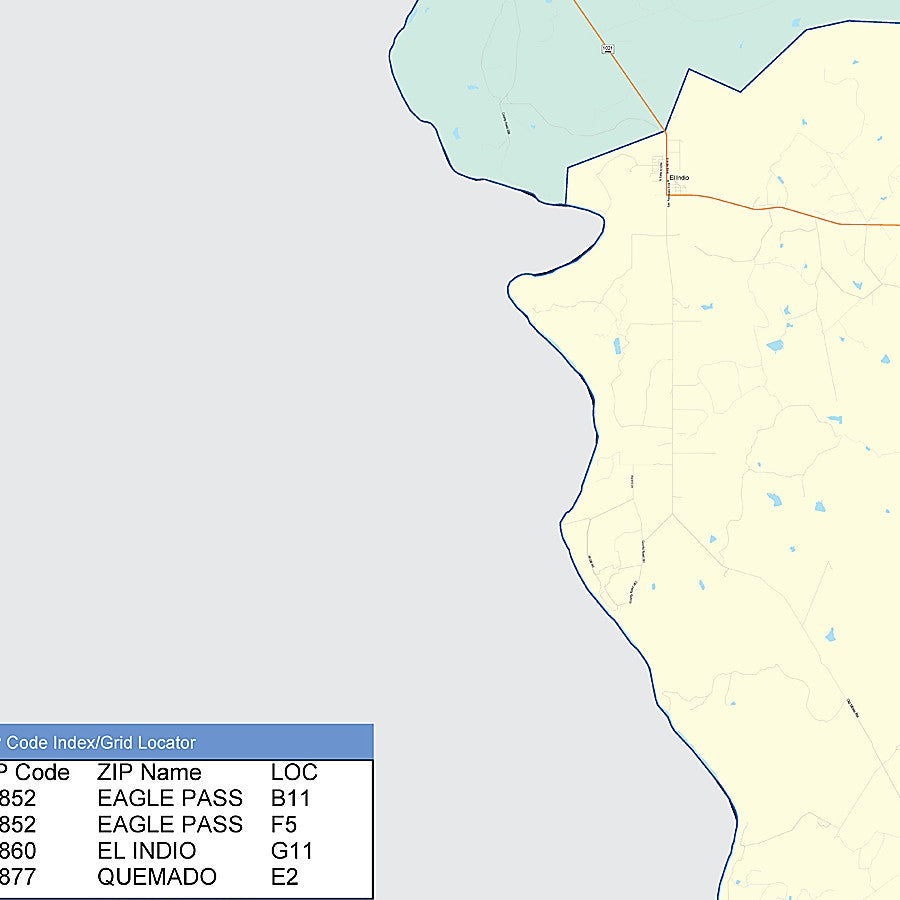 Maverick County, TX Colorcast Style Wall Map