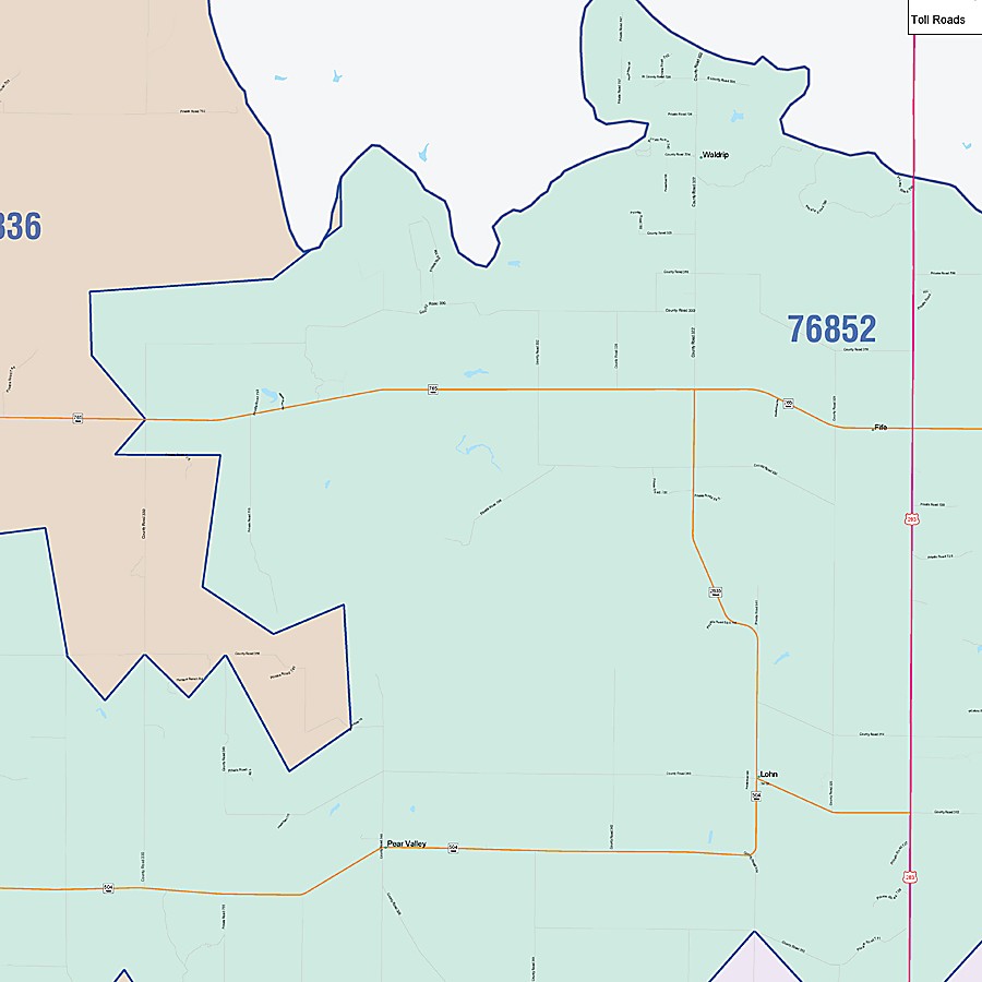 McCulloch County, TX Colorcast Style Wall Map