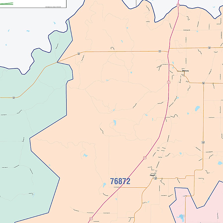 McCulloch County, TX Colorcast Style Wall Map