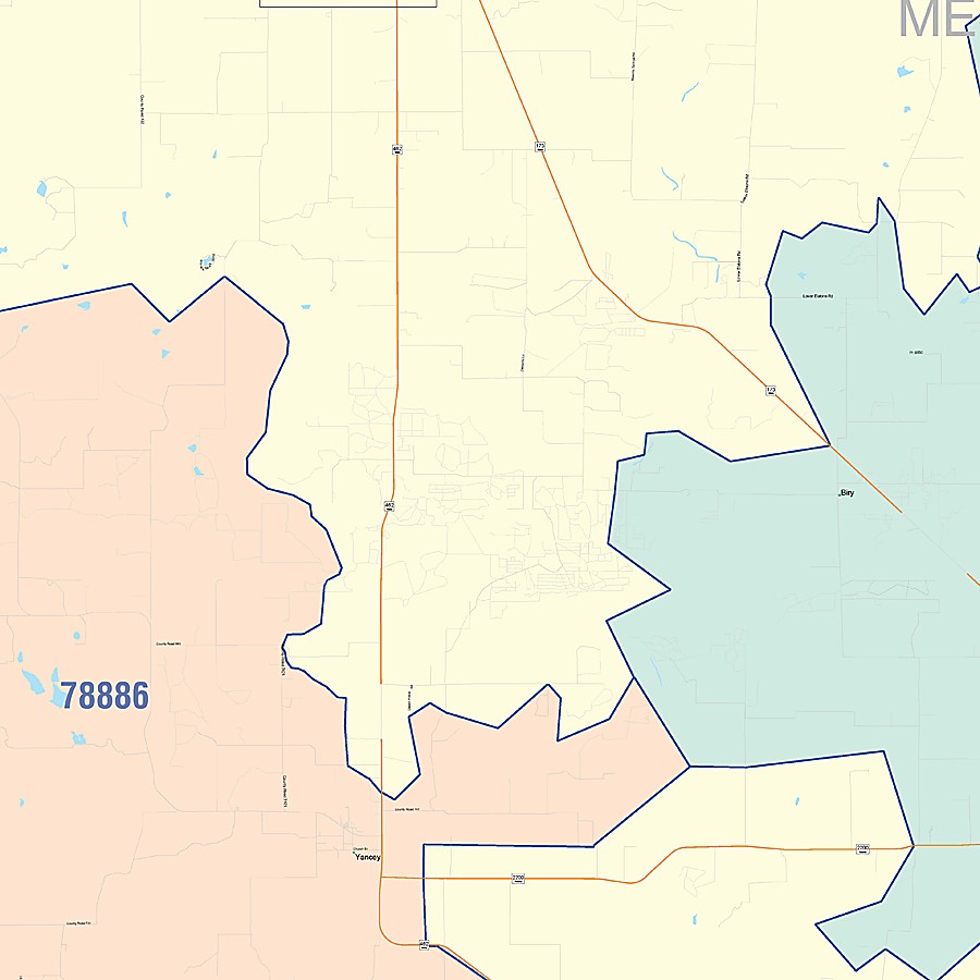 Medina County, TX Colorcast Style Wall Map