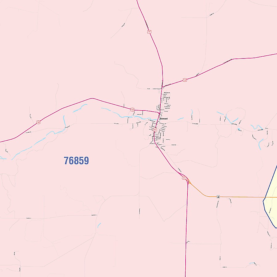 Menard County, TX Colorcast Style Wall Map