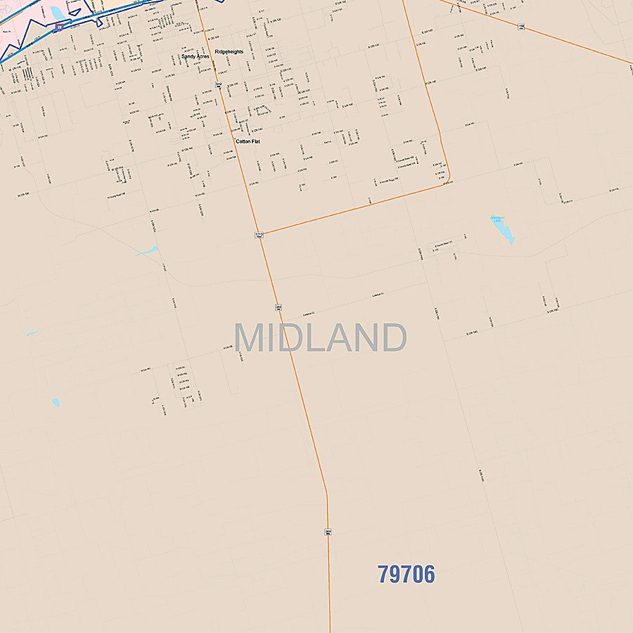 Midland County, TX Colorcast Style Wall Map