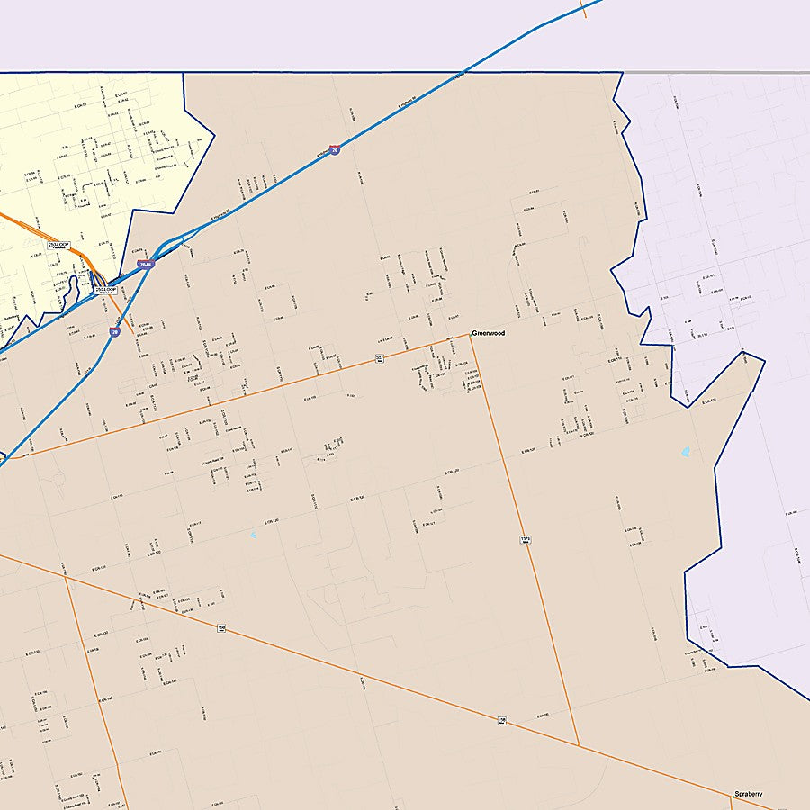 Midland County, TX Colorcast Style Wall Map