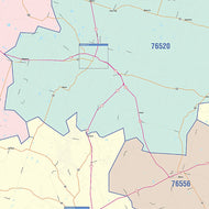 Milam County, TX Colorcast Style Wall Map