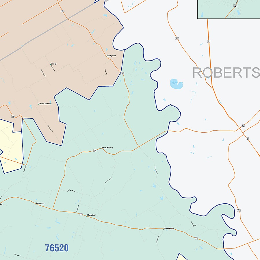 Milam County, TX Colorcast Style Wall Map