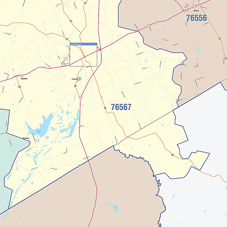 Milam County, TX Colorcast Style Wall Map