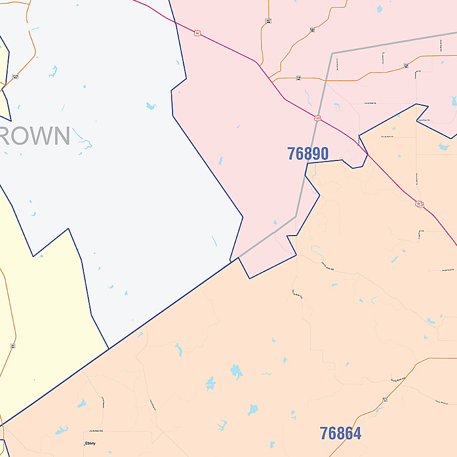 Mills County, TX Colorcast Style Wall Map