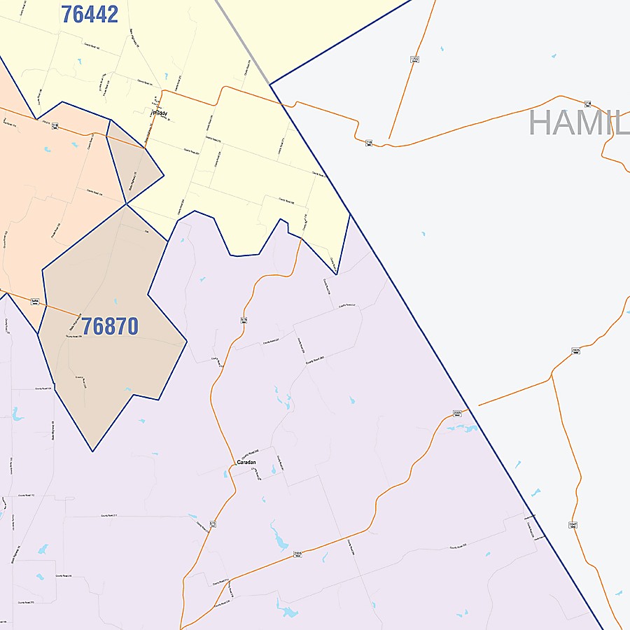 Mills County, TX Colorcast Style Wall Map