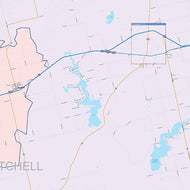 Mitchell County, TX Colorcast Style Wall Map