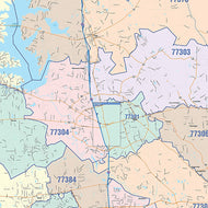 Montgomery County, TX Colorcast Style Wall Map