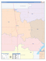 Moore County, TX Colorcast Style Wall Map
