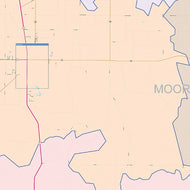 Moore County, TX Colorcast Style Wall Map