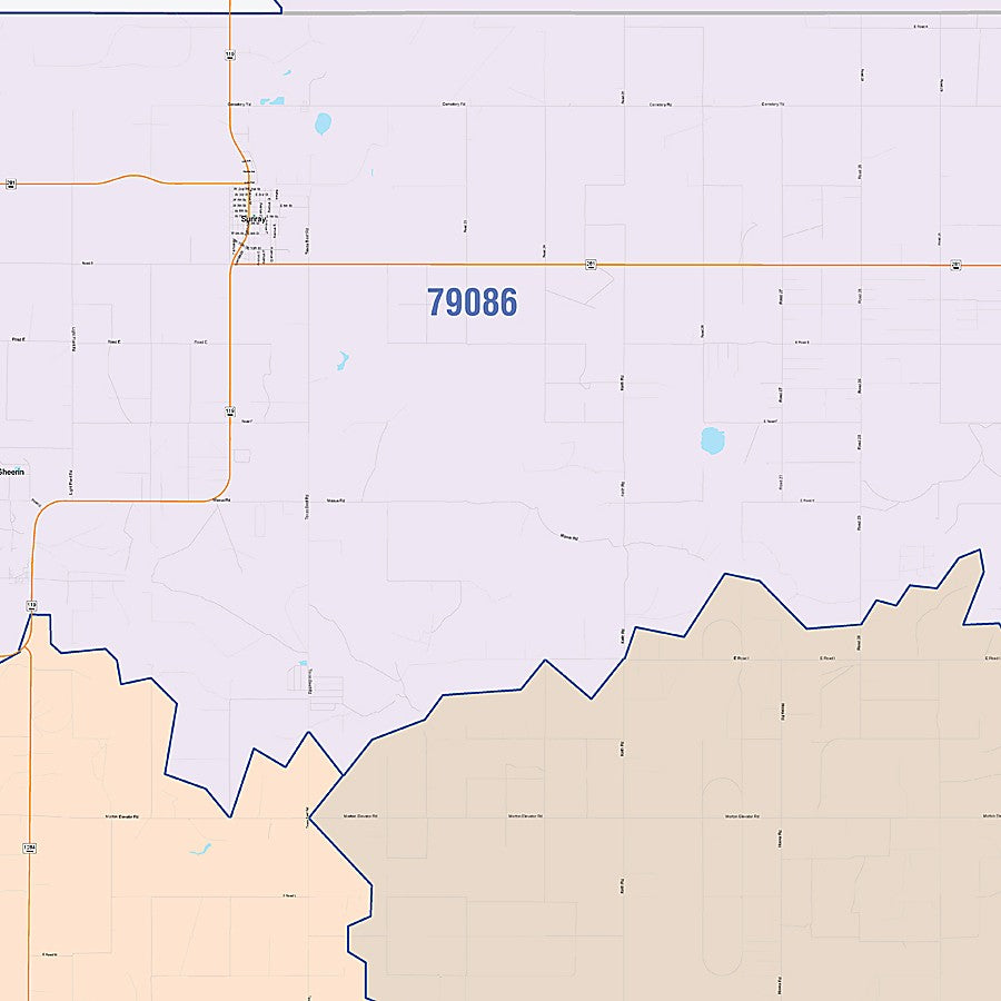 Moore County, TX Colorcast Style Wall Map