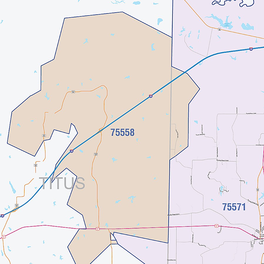 Morris County, TX Colorcast Style Wall Map