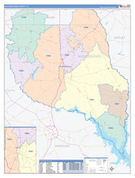 Nacogdoches County, TX Colorcast Style Wall Map