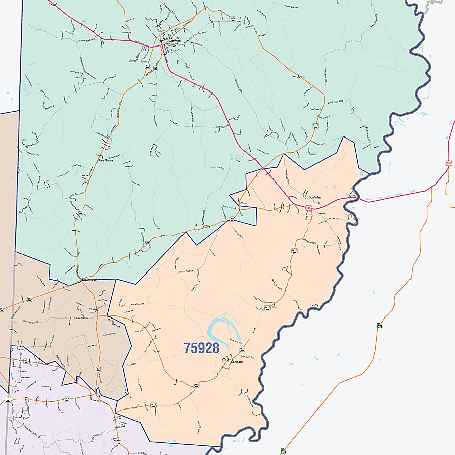 Newton County, TX Colorcast Style Wall Map