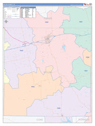 Nolan County, TX Colorcast Style Wall Map