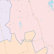 Nolan County, TX Colorcast Style Wall Map