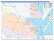 Nueces County, TX Colorcast Style Wall Map