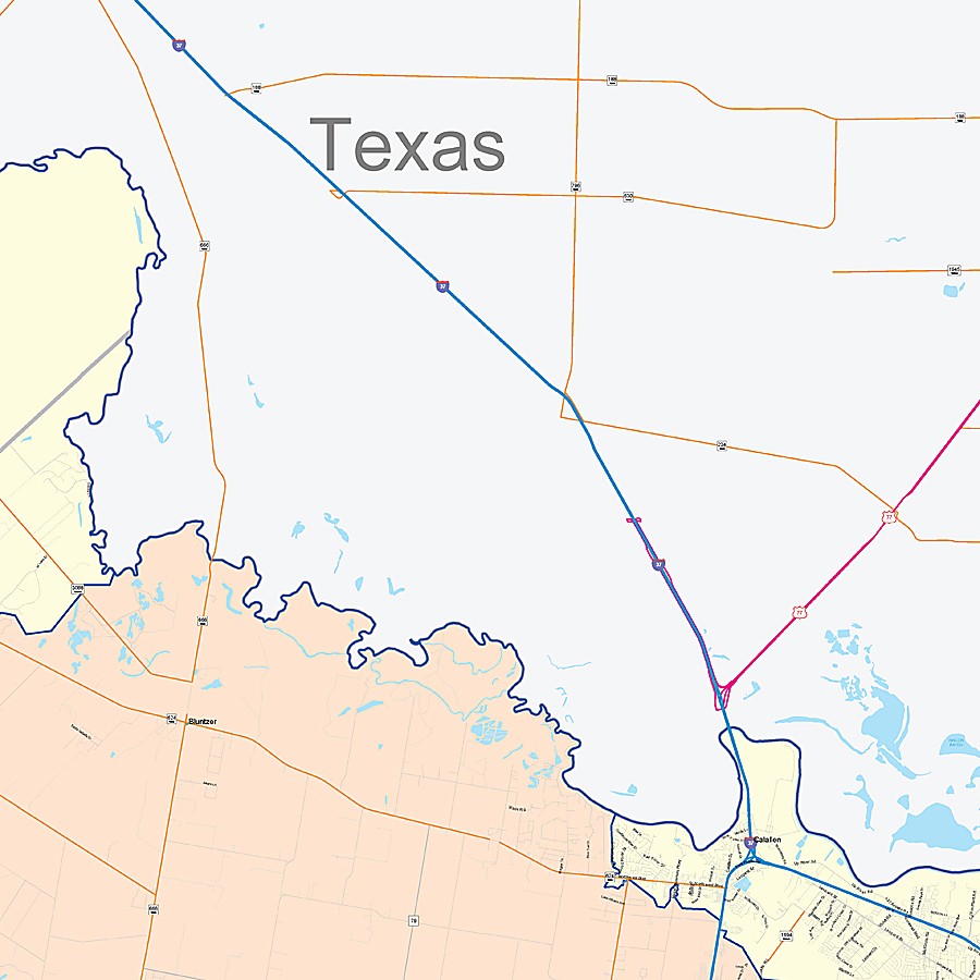 Nueces County, TX Colorcast Style Wall Map