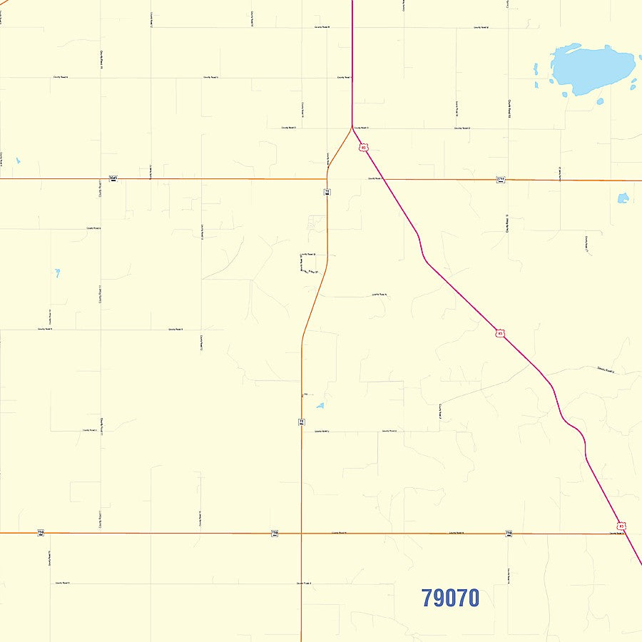 Ochiltree County, TX Colorcast Style Wall Map