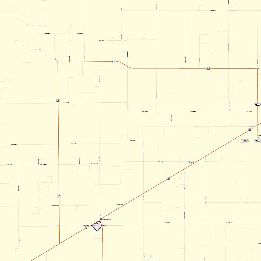 Ochiltree County, TX Colorcast Style Wall Map