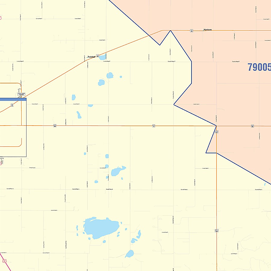 Ochiltree County, TX Colorcast Style Wall Map