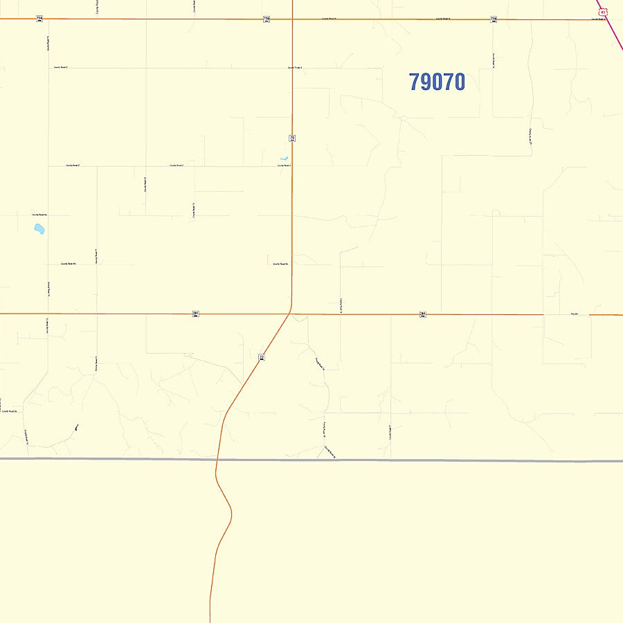 Ochiltree County, TX Colorcast Style Wall Map