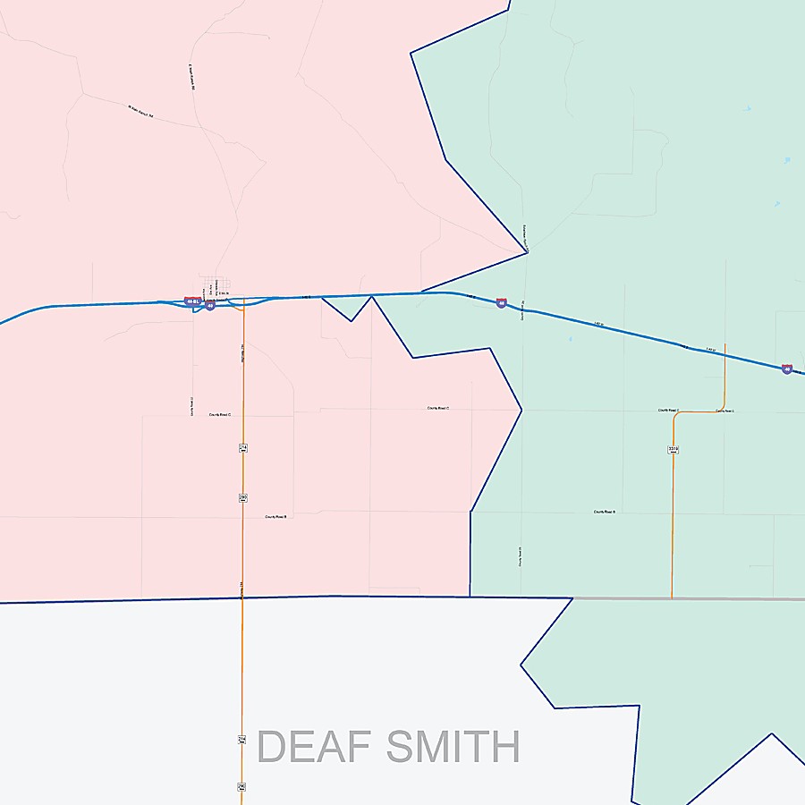 Oldham County, TX Colorcast Style Wall Map