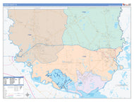Orange County, TX Colorcast Style Wall Map