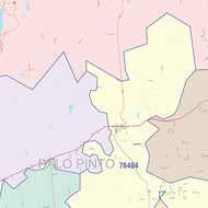 Palo Pinto County, TX Colorcast Style Wall Map
