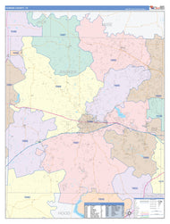 Parker County, TX Colorcast Style Wall Map