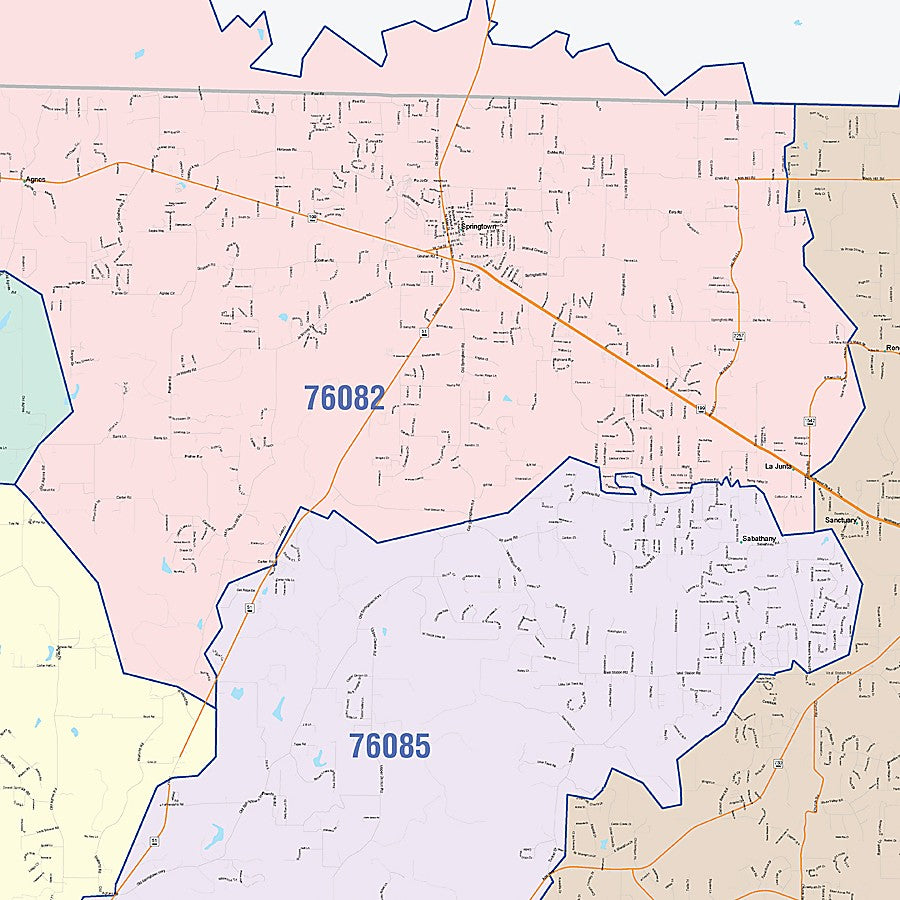 Parker County, TX Colorcast Style Wall Map