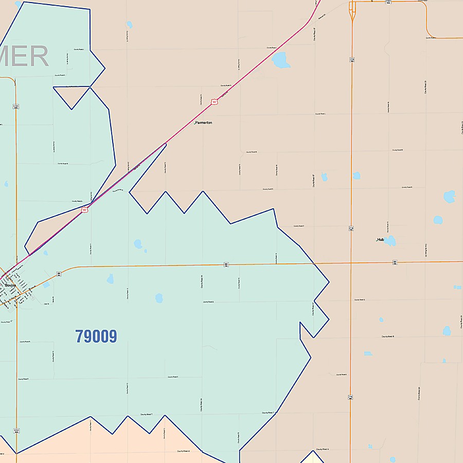 Parmer County, TX Colorcast Style Wall Map