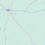 Pecos County, TX Colorcast Style Wall Map