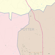 Potter County, TX Colorcast Style Wall Map