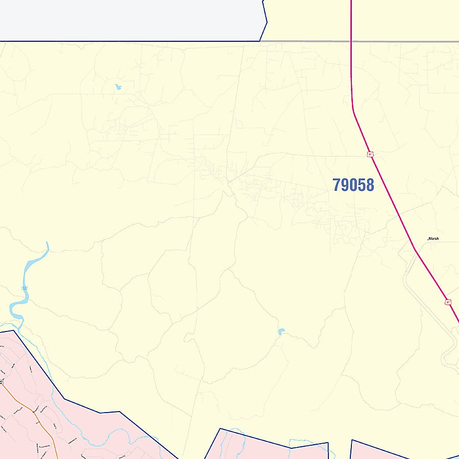 Potter County, TX Colorcast Style Wall Map