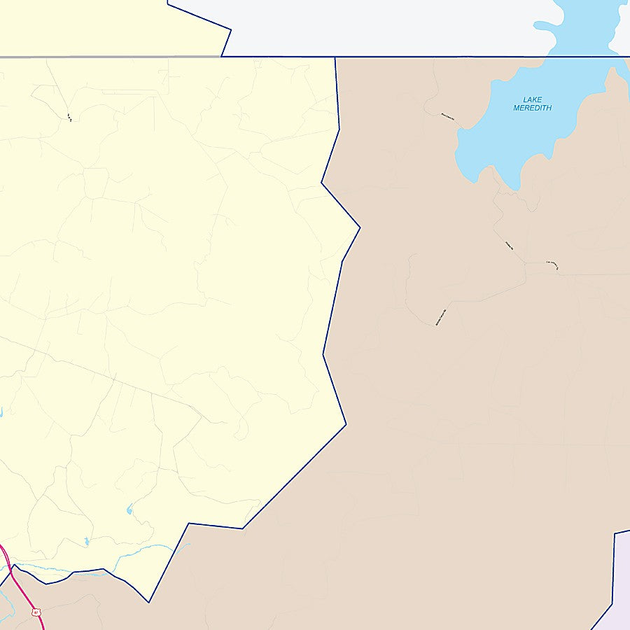 Potter County, TX Colorcast Style Wall Map