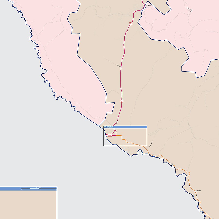 Presidio County, TX Colorcast Style Wall Map
