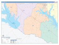 Rains County, TX Colorcast Style Wall Map